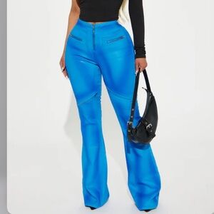 Topic Of Discussion Coated Moto Flare Jeans
